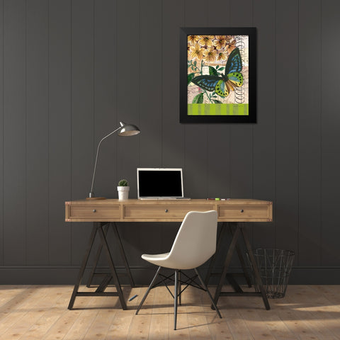 Bountiful Butterfly 2 Black Modern Wood Framed Art Print by Robertson, Walter