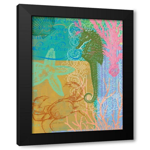 Layered Seahorse Black Modern Wood Framed Art Print with Double Matting by Robertson, Walter