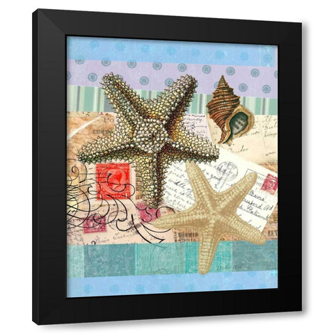 Starfish Elements Black Modern Wood Framed Art Print by Robertson, Walter
