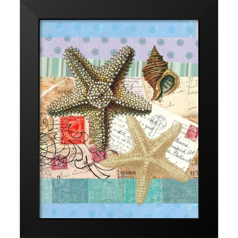 Starfish Elements Black Modern Wood Framed Art Print by Robertson, Walter