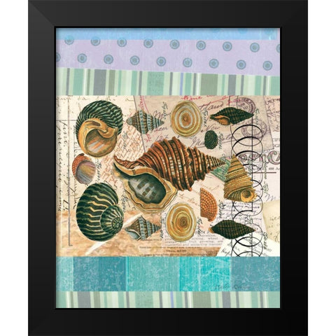 Nautilus Elements Black Modern Wood Framed Art Print by Robertson, Walter