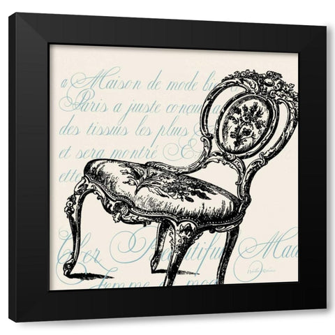 Script Chair Single Black Modern Wood Framed Art Print with Double Matting by Robertson, Walter
