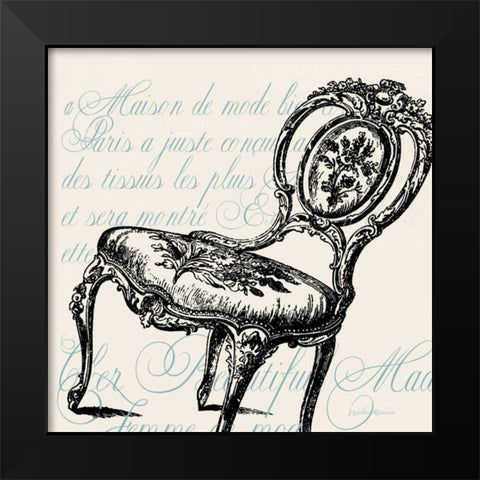 Script Chair Single Black Modern Wood Framed Art Print by Robertson, Walter