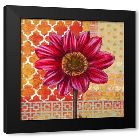 Bright Dahlia Black Modern Wood Framed Art Print with Double Matting by Robertson, Walter