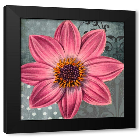 Polka Dot Dahlia 2 Black Modern Wood Framed Art Print with Double Matting by Robertson, Walter