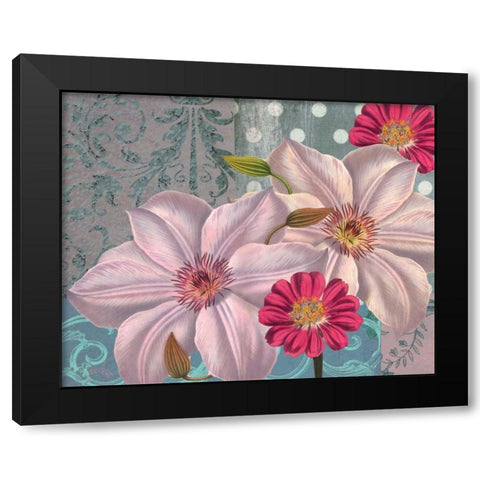 Polka Dot Bouquet 2 Black Modern Wood Framed Art Print by Robertson, Walter