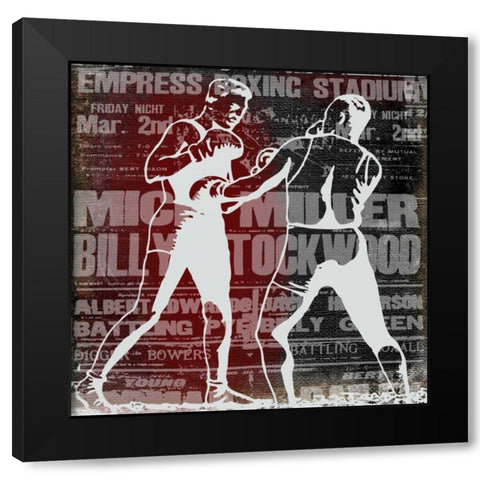 Boxer Story 2 Black Modern Wood Framed Art Print with Double Matting by Robertson, Walter
