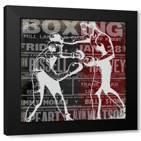 Boxer Story 3 Black Modern Wood Framed Art Print with Double Matting by Robertson, Walter
