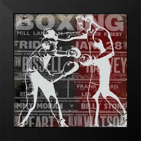 Boxer Story 3 Black Modern Wood Framed Art Print by Robertson, Walter