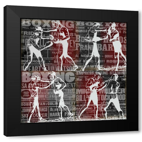 Epic Boxer Story Black Modern Wood Framed Art Print by Robertson, Walter