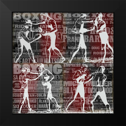 Epic Boxer Story Black Modern Wood Framed Art Print by Robertson, Walter
