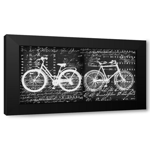 Script Bicycle Black Modern Wood Framed Art Print by Robertson, Walter