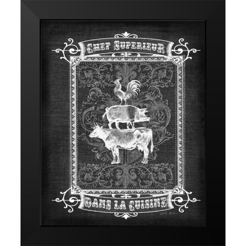 La Cuisine Black Modern Wood Framed Art Print by Robertson, Walter