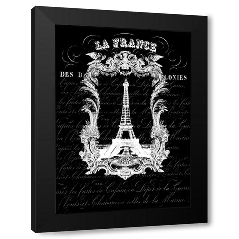La France Black Modern Wood Framed Art Print by Robertson, Walter