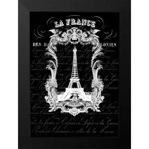 La France Black Modern Wood Framed Art Print by Robertson, Walter