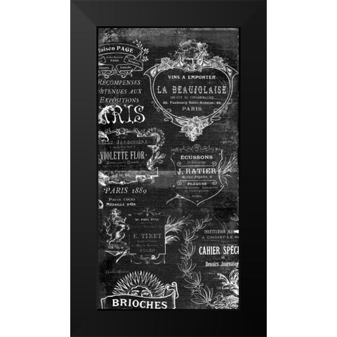 Label Filigree  Black Modern Wood Framed Art Print by Robertson, Walter