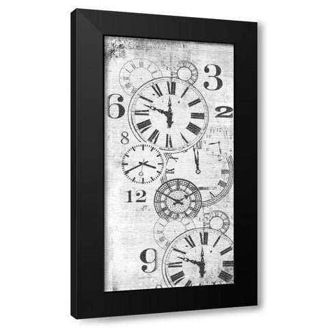 About Time Panel White Black Modern Wood Framed Art Print with Double Matting by Robertson, Walter