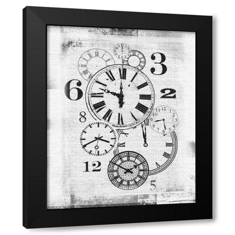 About Time White Black Modern Wood Framed Art Print by Robertson, Walter