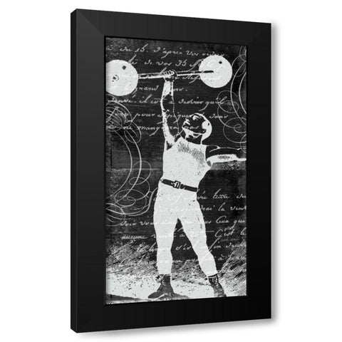 Barbell Boy  Black Modern Wood Framed Art Print with Double Matting by Robertson, Walter