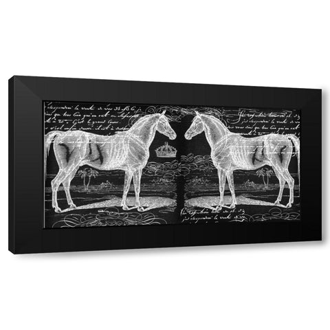 Filigree Horse Black Modern Wood Framed Art Print with Double Matting by Robertson, Walter
