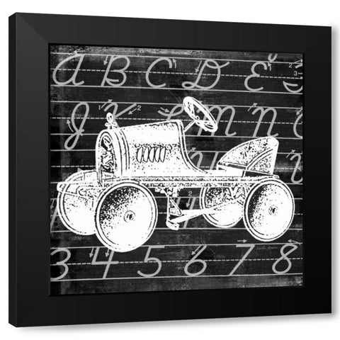 Blackboard Tractor Black Modern Wood Framed Art Print with Double Matting by Robertson, Walter