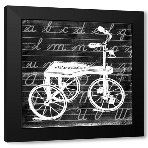 Blackboard Tricycle Black Modern Wood Framed Art Print by Robertson, Walter