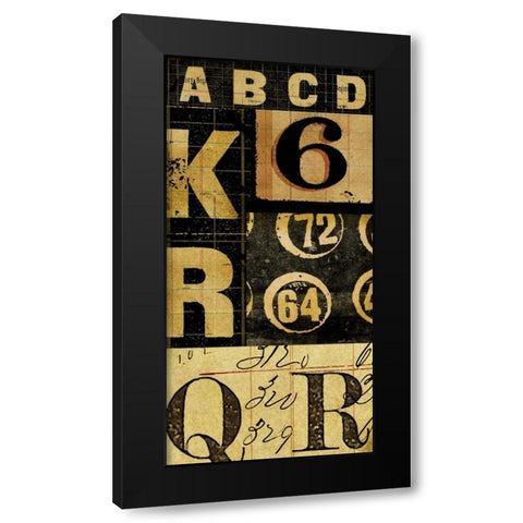 Numbers Game 1 Black Modern Wood Framed Art Print with Double Matting by Robertson, Walter