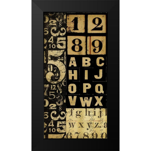 Numbers Game 2 Black Modern Wood Framed Art Print by Robertson, Walter