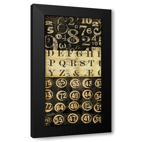 Numbers Game 3 Black Modern Wood Framed Art Print by Robertson, Walter