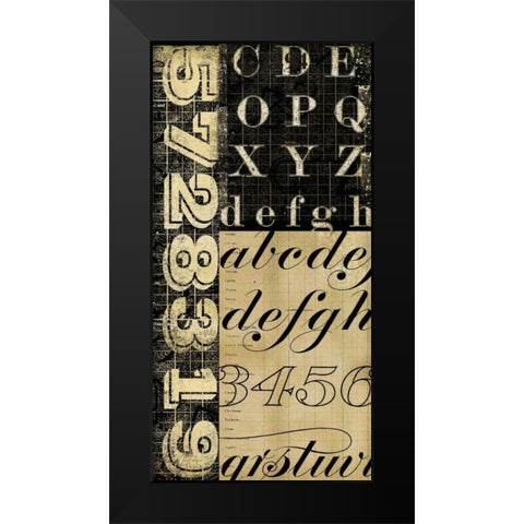 Numbers Game 4 Black Modern Wood Framed Art Print by Robertson, Walter