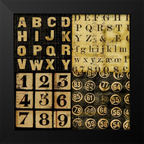 Take A Number 3 Black Modern Wood Framed Art Print by Robertson, Walter