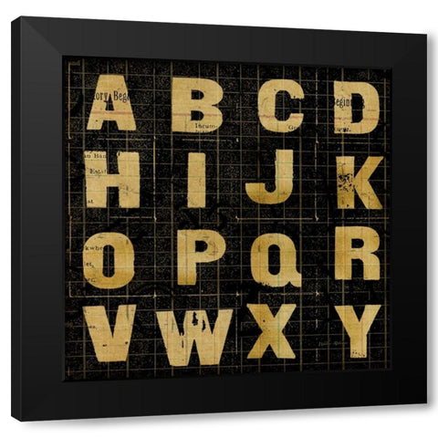 Letter Story 1 Black Modern Wood Framed Art Print by Robertson, Walter