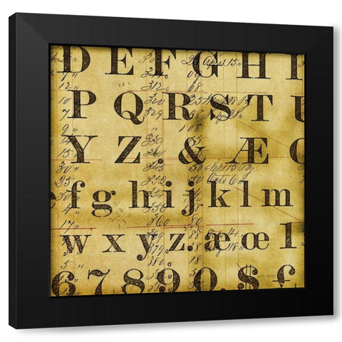 Letter Story 2 Black Modern Wood Framed Art Print by Robertson, Walter