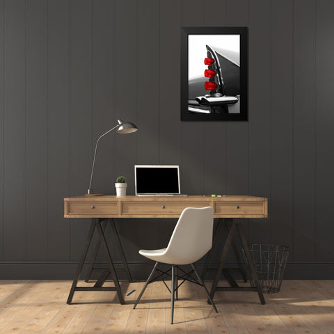 Gray Tailfin Black Modern Wood Framed Art Print by McCarthy, Matt