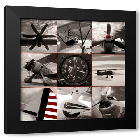 Aircraft Montage Black Modern Wood Framed Art Print with Double Matting by McCarthy, Matt