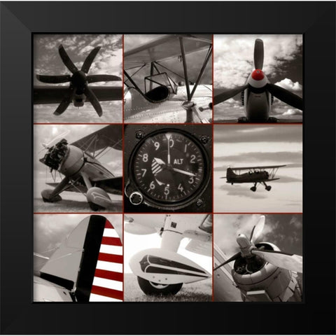 Aircraft Montage Black Modern Wood Framed Art Print by McCarthy, Matt