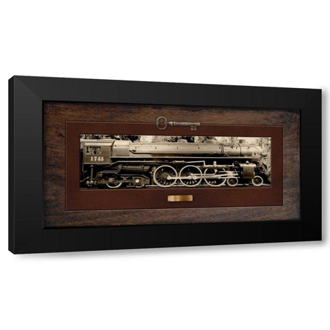 Hudson Steam Engine Black Modern Wood Framed Art Print with Double Matting by McCarthy, Matt