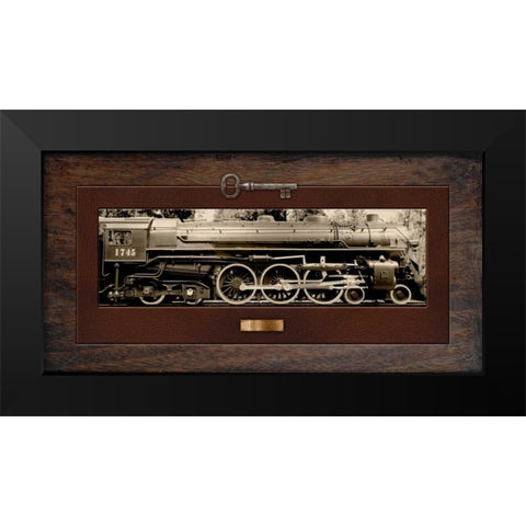Hudson Steam Engine Black Modern Wood Framed Art Print by McCarthy, Matt