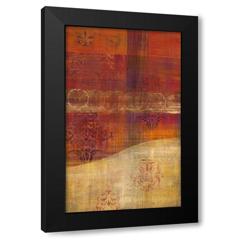 Bombay Silk 1 Black Modern Wood Framed Art Print with Double Matting by Dascher, Dennis