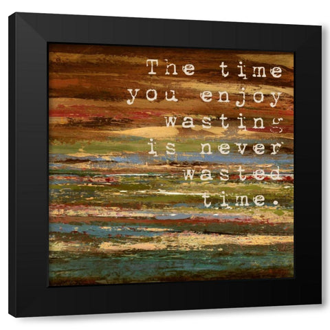 Desert Tropics Typography 2 Black Modern Wood Framed Art Print by Dascher, Dennis