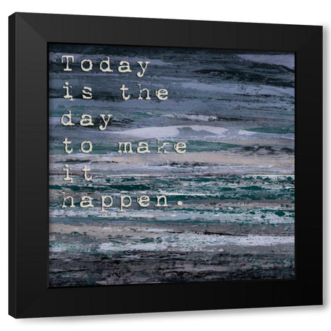 Tropic Typography Gray 1 Black Modern Wood Framed Art Print with Double Matting by Dascher, Dennis
