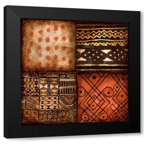Tribal Textile 1 Black Modern Wood Framed Art Print with Double Matting by Dascher, Dennis
