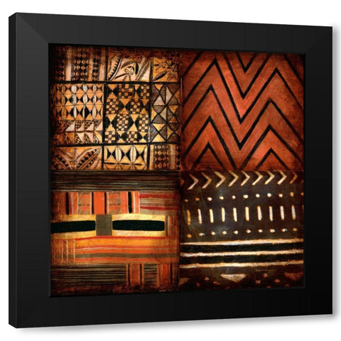 Tribal Textile 2 Black Modern Wood Framed Art Print by Dascher, Dennis