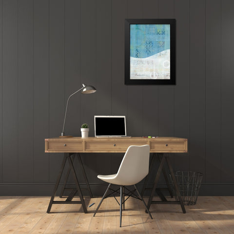 India Silk Blue Black Modern Wood Framed Art Print by Dascher, Dennis