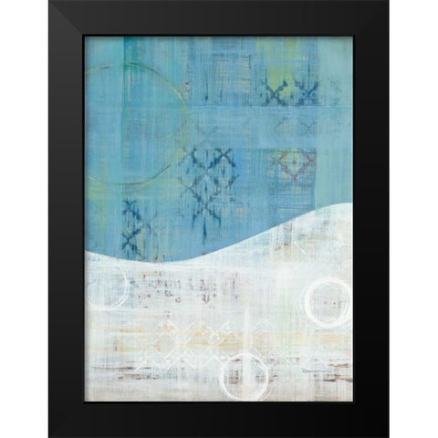 India Silk Blue Black Modern Wood Framed Art Print by Dascher, Dennis