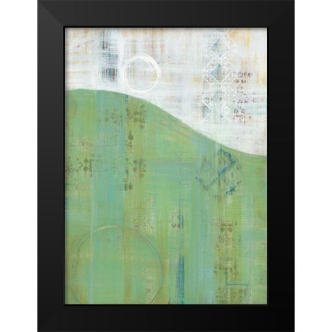 India Silk Green Black Modern Wood Framed Art Print by Dascher, Dennis
