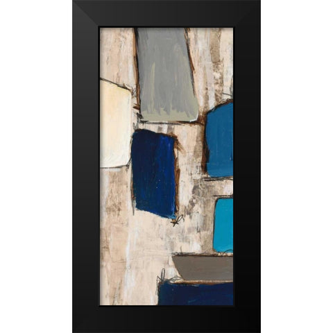 Blue Squared Detail 1 Black Modern Wood Framed Art Print by Dascher, Dennis