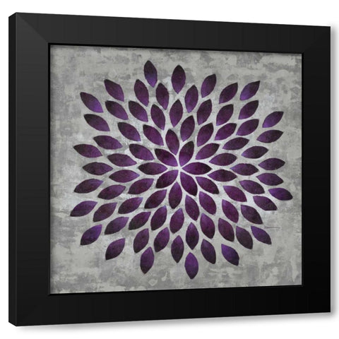 Plum Star Burst 1 Black Modern Wood Framed Art Print with Double Matting by Dascher, Dennis
