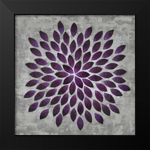 Plum Star Burst 1 Black Modern Wood Framed Art Print by Dascher, Dennis
