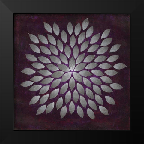 Plum Star Burst 2 Black Modern Wood Framed Art Print by Dascher, Dennis